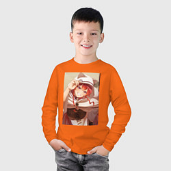 Лонгслив хлопковый детский Реинкарнация безработного Эрис Бореас Грейрат кошк, цвет: оранжевый — фото 2