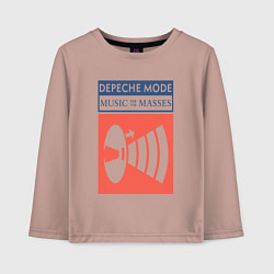 Лонгслив хлопковый детский Depeche Mode - Music for the masses merch, цвет: пыльно-розовый