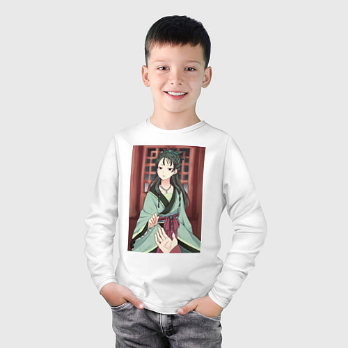 Детский лонгслив Монолог фармацевта Маомао принцесса / Белый – фото 3