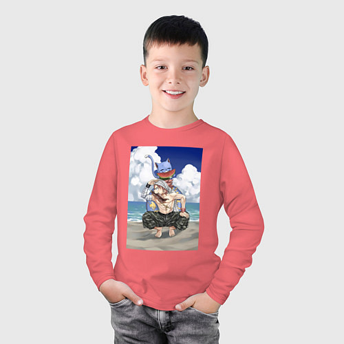 Детский лонгслив Хвост Феи Хэппи Нацу Драгнил / Коралловый – фото 3