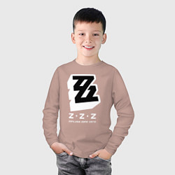 Лонгслив хлопковый детский Zenless zone zero лого, цвет: пыльно-розовый — фото 2