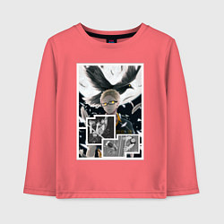 Лонгслив хлопковый детский Цукишима: Волейбол - Haikyuu, цвет: коралловый