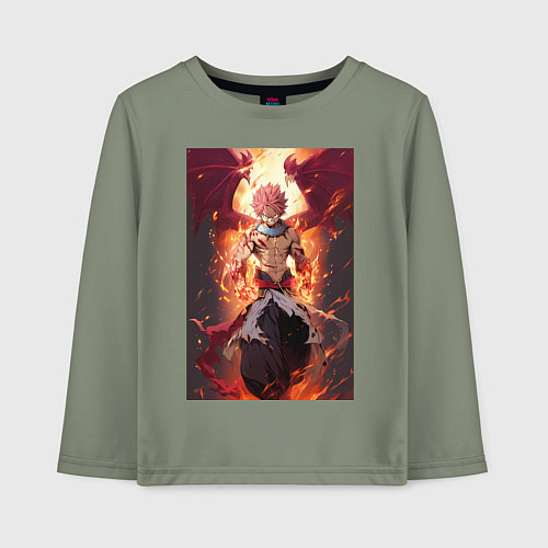 Детский лонгслив Хвост Феи Нацу Драгнил дракон / Авокадо – фото 1