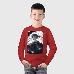 Лонгслив хлопковый детский Тёмный дворецкий Сиэль Фантомхайв вороны, цвет: красный — фото 2