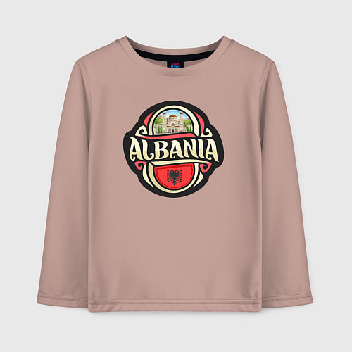 Детский лонгслив Албания / Пыльно-розовый – фото 1