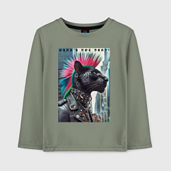 Лонгслив хлопковый детский Dude panther - punks not dead, цвет: авокадо