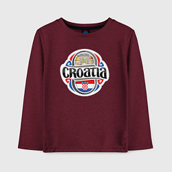 Лонгслив хлопковый детский Croatia, цвет: меланж-бордовый