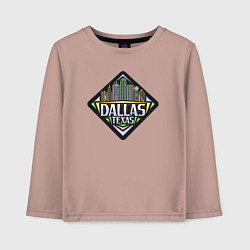 Лонгслив хлопковый детский Техас Даллас, цвет: пыльно-розовый