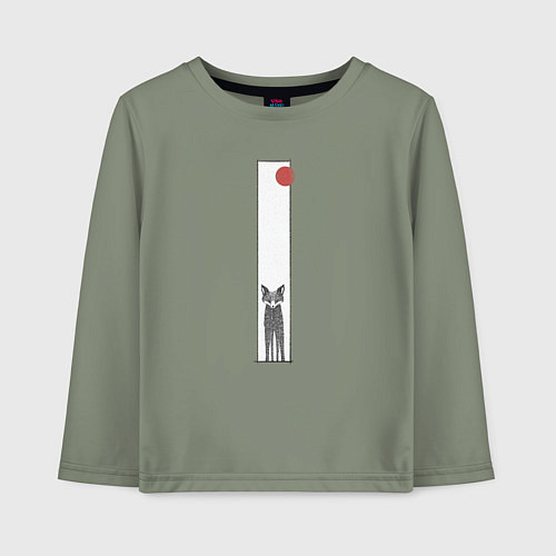 Детский лонгслив Хитрая лиса в рамке / Авокадо – фото 1