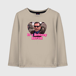 Лонгслив хлопковый детский Michael Scott its Breatney B*tch - the office, цвет: миндальный