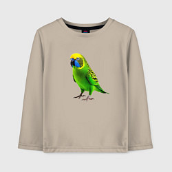 Лонгслив хлопковый детский Зеленый попугай, цвет: миндальный