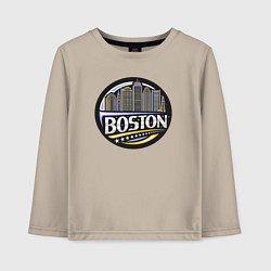 Лонгслив хлопковый детский Boston - USA, цвет: миндальный