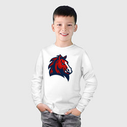Лонгслив хлопковый детский Красный конь, цвет: белый — фото 2