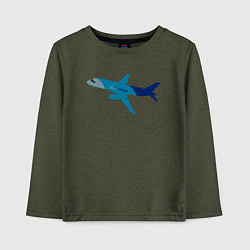 Лонгслив хлопковый детский Superjet-100 синий, цвет: меланж-хаки