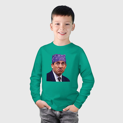 Детский лонгслив Prison mike Michael Scott офис / Зеленый – фото 3