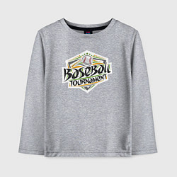Лонгслив хлопковый детский Бейсбольный турнир, цвет: меланж