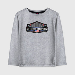 Лонгслив хлопковый детский Добро пожаловать в Бостон, цвет: меланж