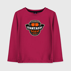 Лонгслив хлопковый детский Basketball fantasy, цвет: маджента