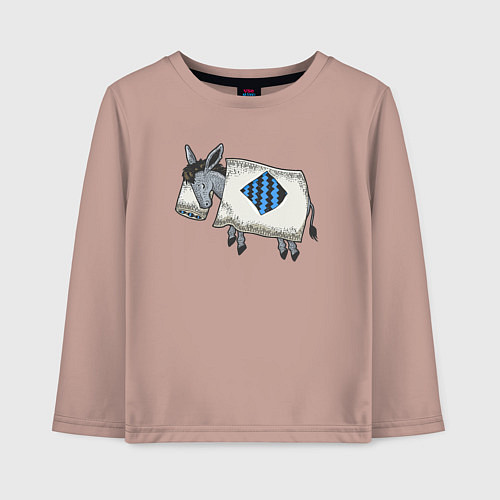 Детский лонгслив Спящий ослик / Пыльно-розовый – фото 1