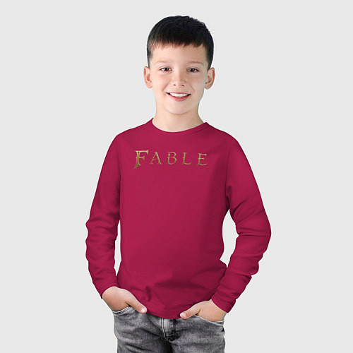 Детский лонгслив Fable logo / Маджента – фото 3