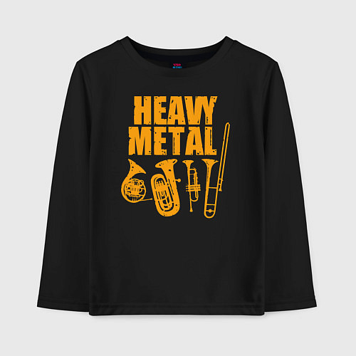 Детский лонгслив Heavy metal - медные духовые / Черный – фото 1