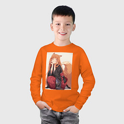 Лонгслив хлопковый детский Волчица и пряности Холо торговец, цвет: оранжевый — фото 2