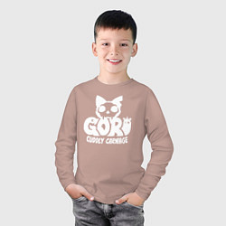 Лонгслив хлопковый детский Goro cuddly carnage logo, цвет: пыльно-розовый — фото 2