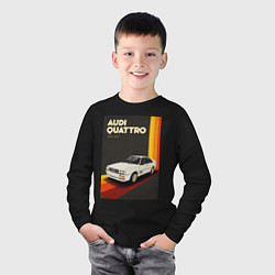 Лонгслив хлопковый детский Audi Quattro автомобиль, цвет: черный — фото 2