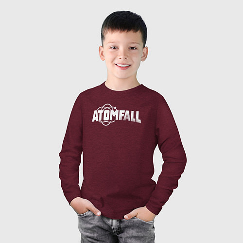 Детский лонгслив Atomfall logo / Меланж-бордовый – фото 3