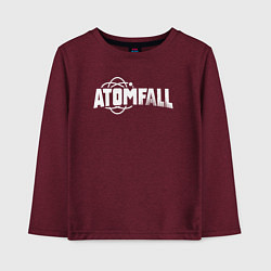 Лонгслив хлопковый детский Atomfall logo, цвет: меланж-бордовый