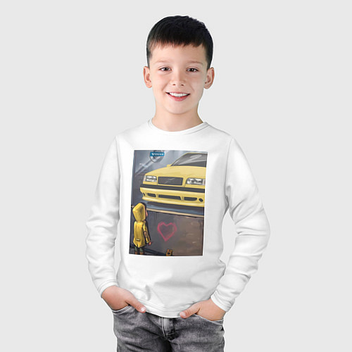 Детский лонгслив Volvo авто / Белый – фото 3