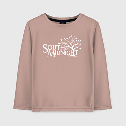 Лонгслив хлопковый детский South of midnight logo, цвет: пыльно-розовый