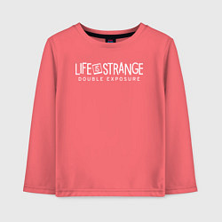 Лонгслив хлопковый детский Life is strange double exposure logotypе, цвет: коралловый