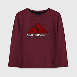Лонгслив хлопковый детский Skynet - cyberdyne, цвет: меланж-бордовый