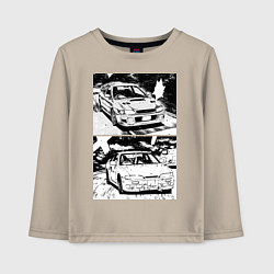 Лонгслив хлопковый детский Nissan silvia subaru forester, цвет: миндальный