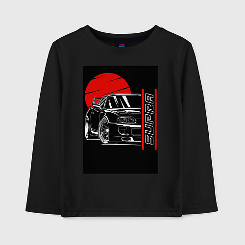 Детский лонгслив Toyota Supra авто / Черный – фото 1