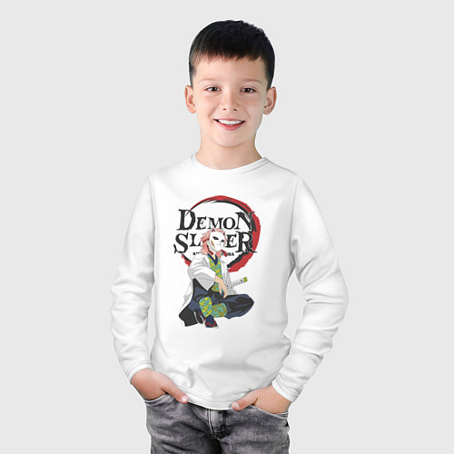 Детский лонгслив Клинок рассекающий демонов Сабито / Белый – фото 3