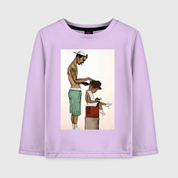 Лонгслив хлопковый детский Парикмахер, цвет: лаванда