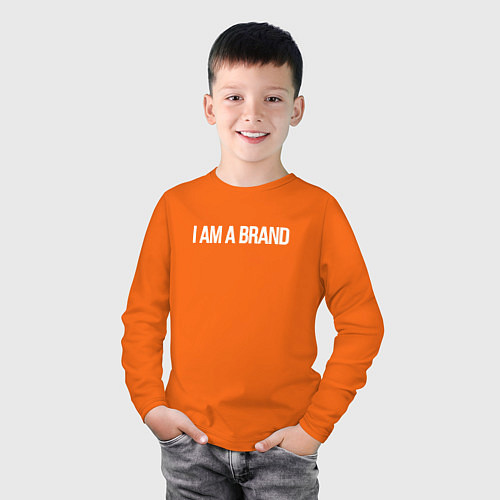 Детский лонгслив I am a brand / Оранжевый – фото 3