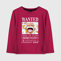 Лонгслив хлопковый детский Monkey D Luffy - wanted, цвет: маджента