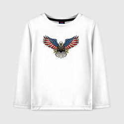 Лонгслив хлопковый детский Орёл - США, цвет: белый