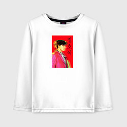 Лонгслив хлопковый детский Чон Джонгук, цвет: белый