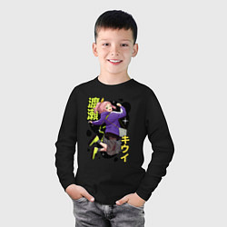 Лонгслив хлопковый детский Киви Ватасэ - Медуза не умеет плавать в ночи, цвет: черный — фото 2