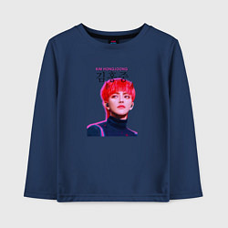 Лонгслив хлопковый детский Kim Hong Joong Ateez, цвет: тёмно-синий