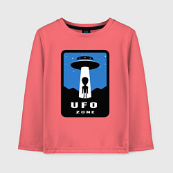 Лонгслив хлопковый детский НЛО зона, цвет: коралловый