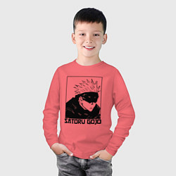 Лонгслив хлопковый детский Satoru gojo anime, цвет: коралловый — фото 2