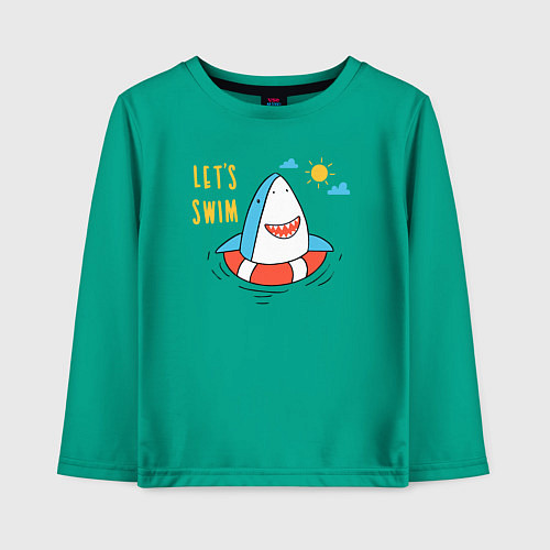 Детский лонгслив Давай поплаваем / Зеленый – фото 1