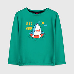 Лонгслив хлопковый детский Давай поплаваем, цвет: зеленый