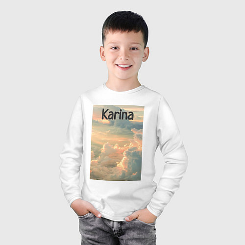 Детский лонгслив Karina облака / Белый – фото 3