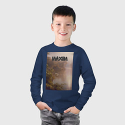 Лонгслив хлопковый детский Maxim тропический залив, цвет: тёмно-синий — фото 2